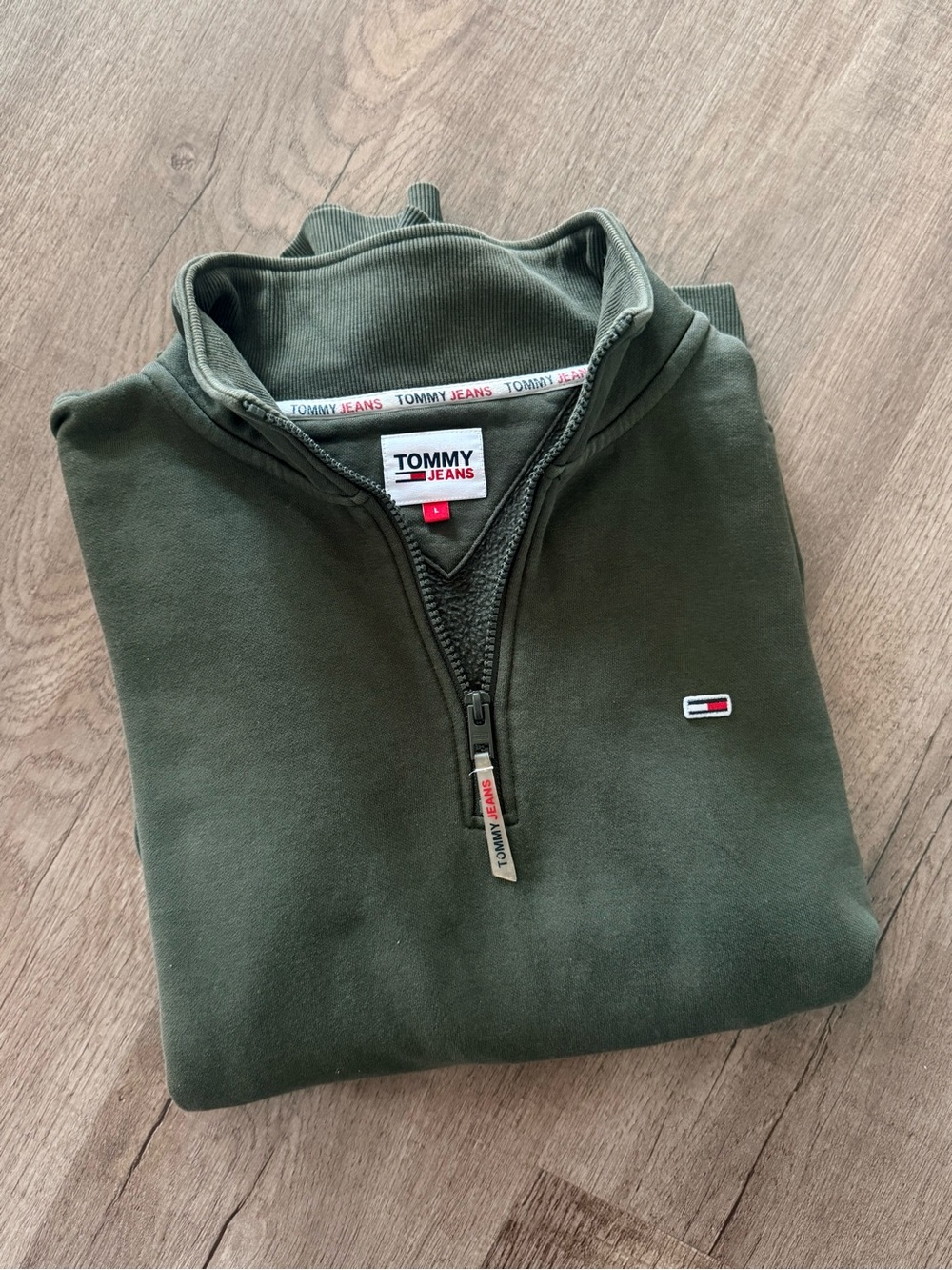 Tommy Hilfiger Men's Olive Green Half-Zip Sweater